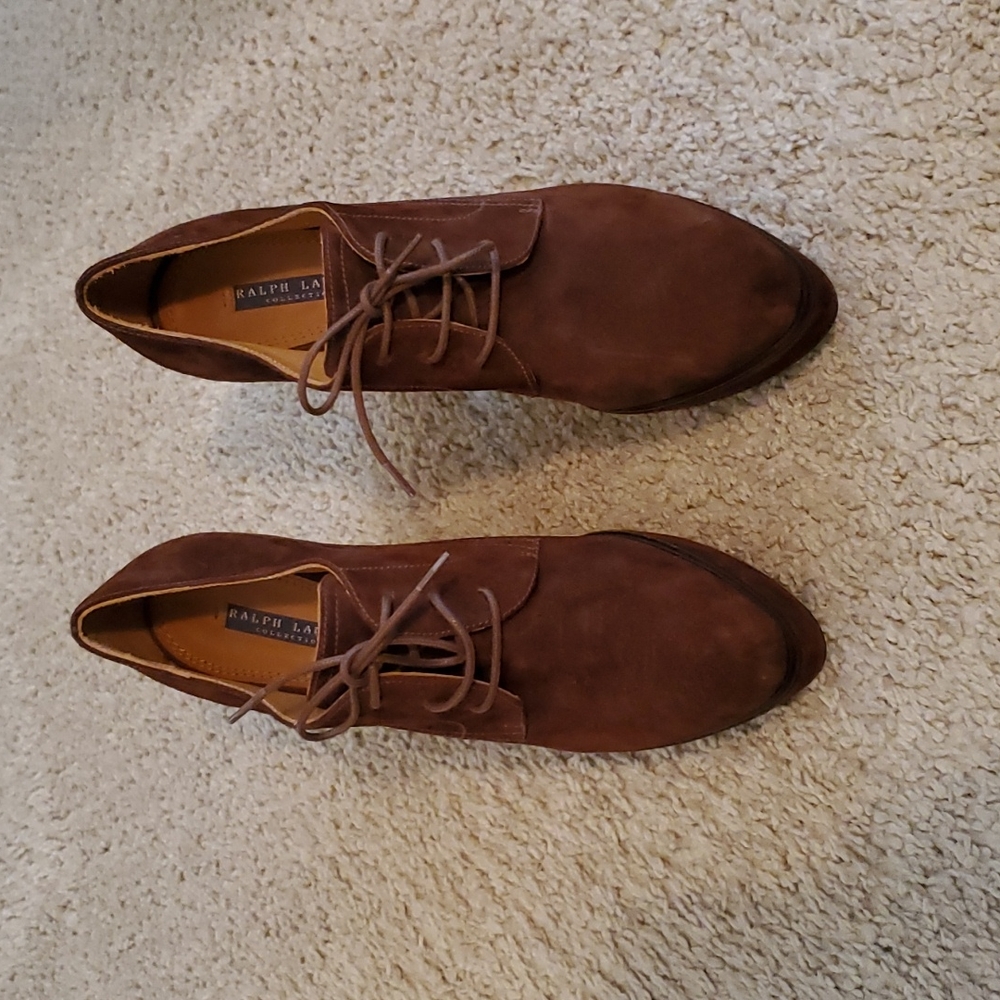 Ralph Lauren Brown Suede Heeled Boots